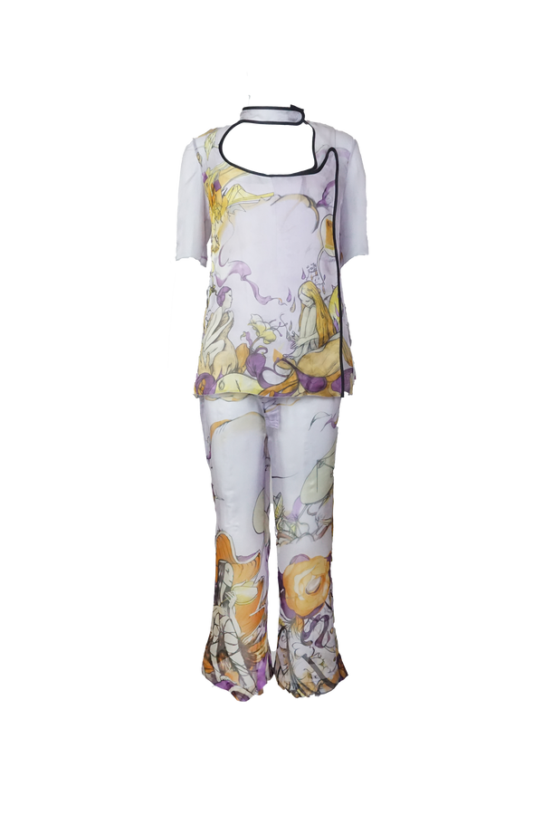S/s 2008 Fairy Collection Lavender Artistic Print Ensemble
