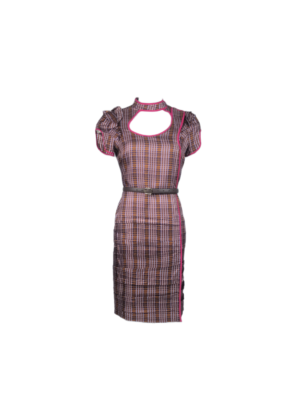 S/s 2008 Fairy Collection Plaid Cutout Neck Detail Dress