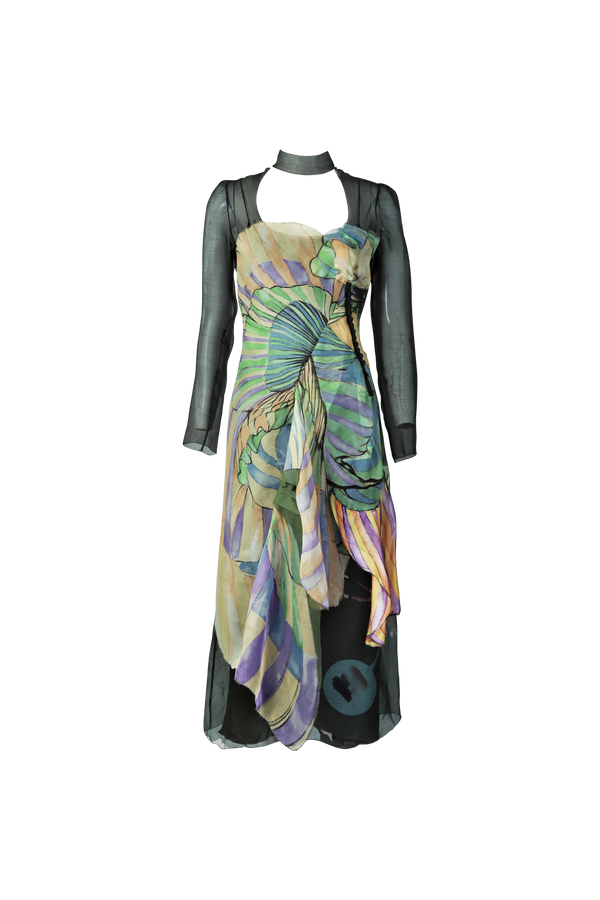 S/s 2008 Fairy Collection Patchwork Art Layered Chiffon Dress