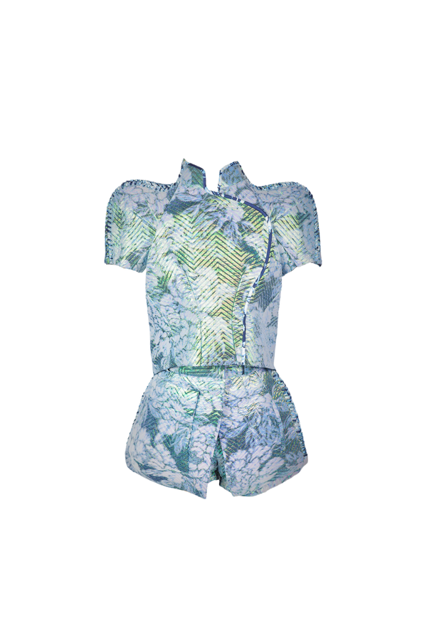 REQUEST ONLY S/s 2008 Scuptural Metallic Floral Brocade Suit Set